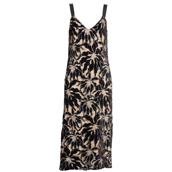 Beaufille Floral Velvet Appliqué Lace Slipdress - Picture 7 of 15